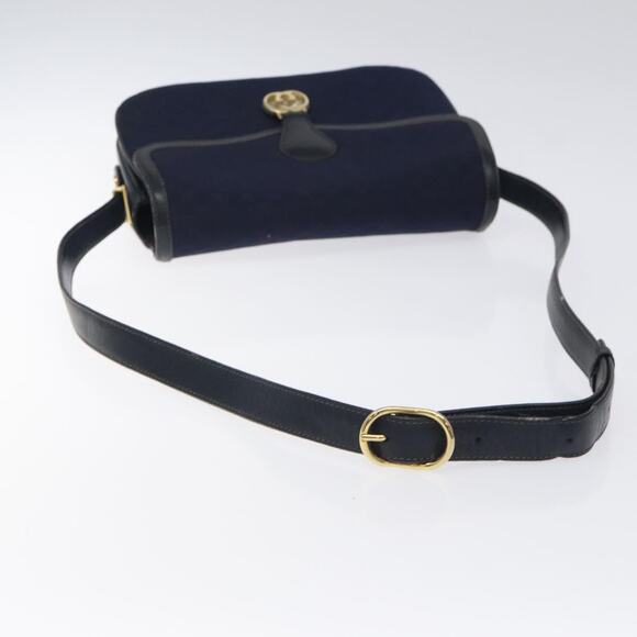 GUCCI Micro GG Canvas Shoulder Bag Navy Gold - Picture 7 of 16